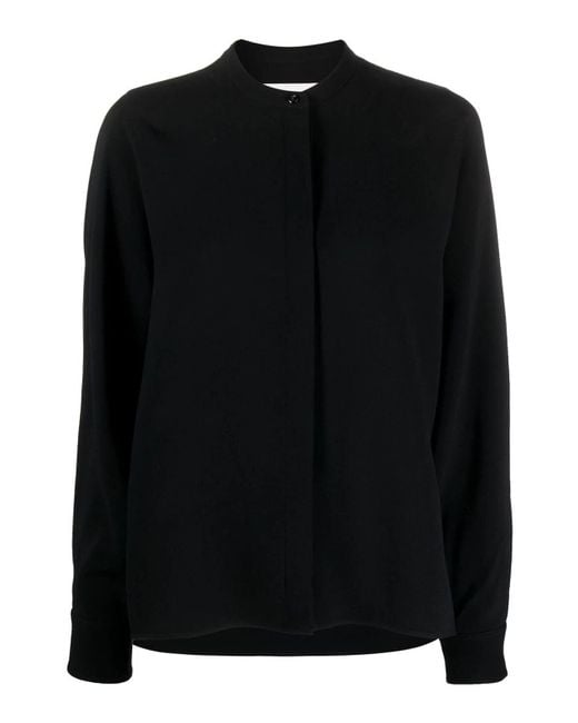 Jil Sander Black Mandarin Collar Shirt