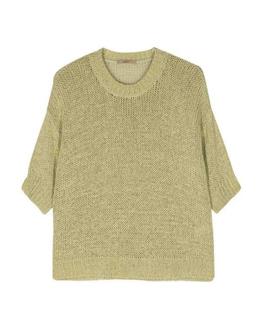 Nuur Green Short Sleeves Round Neck Pullover
