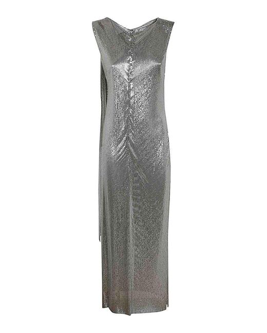 Rabanne Gray Mini Mesh Robe
