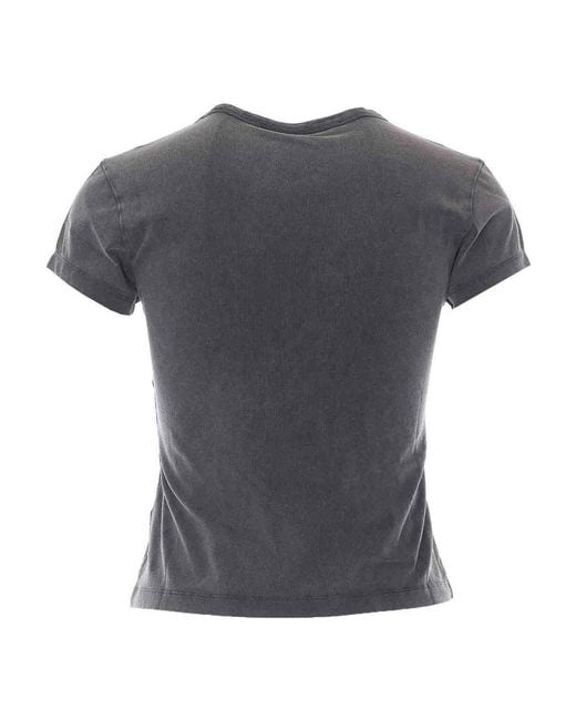 Alexander Wang Gray Lipstick Logo T-Shirt