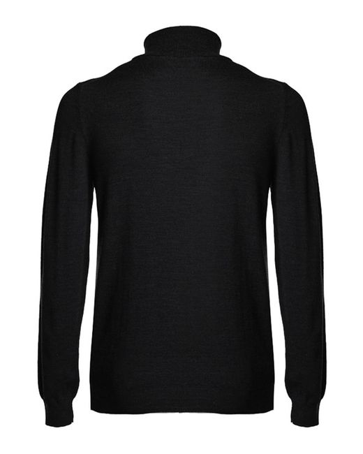 Zanone Black Turtleneck Sweater for men