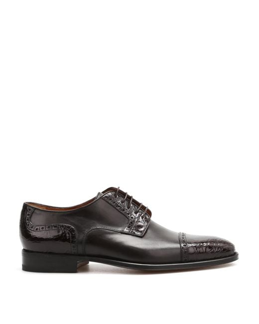 Corneliani Brown Leather Derby Shoes for men
