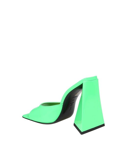 The Attico Mule In Neon Green Paint