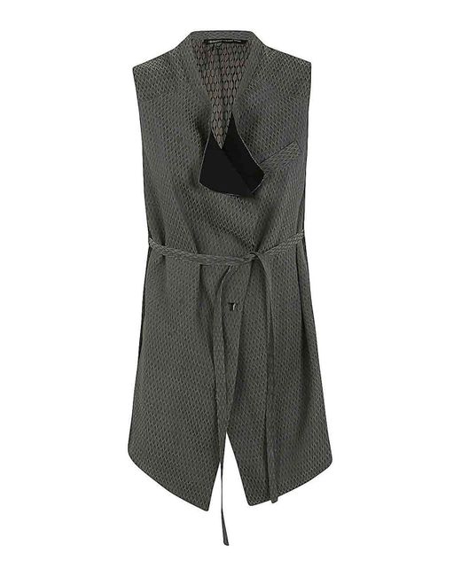 Ibrigu Gray Asymmetrical Kimono Vest