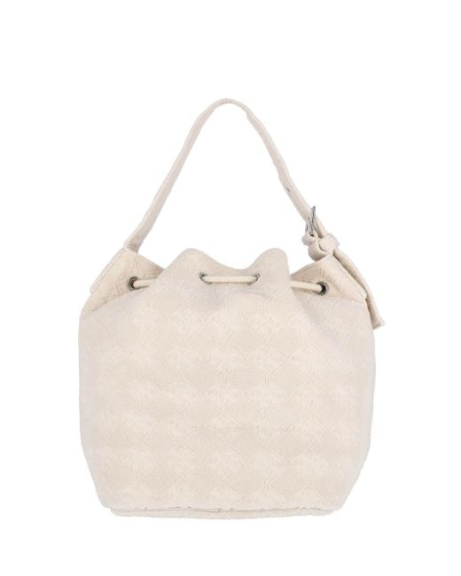 Tory Burch White T Monogram Bucket Bag