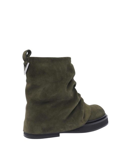 The Attico Black Logo-Plaque Boots