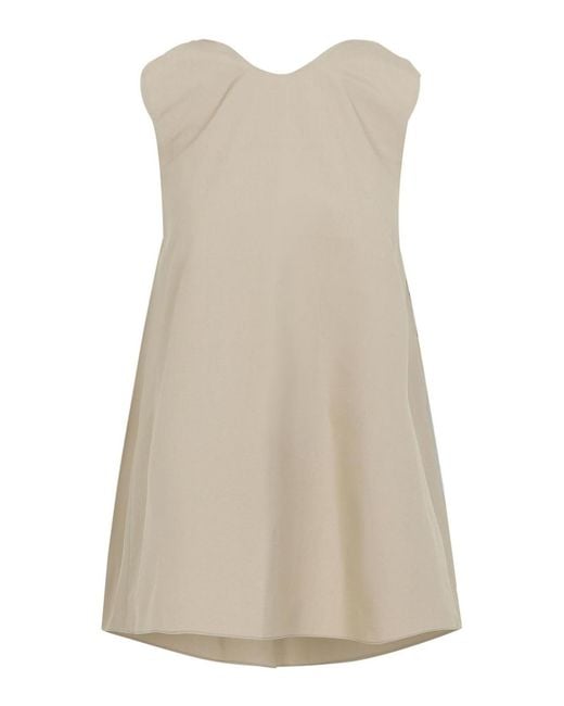 Carven Natural Draped Back Top