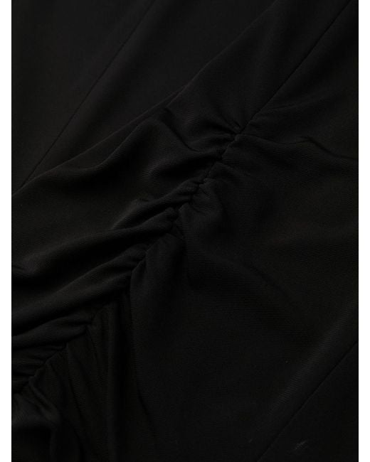 Versace Black Cut-Out Crewneck Dress With Rear Zip