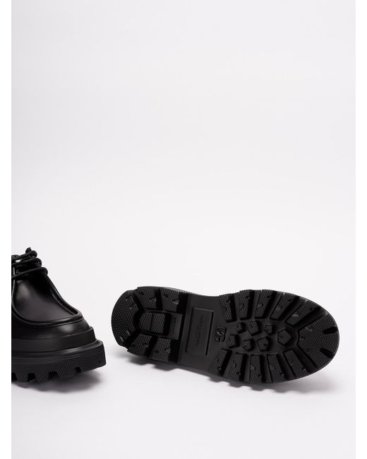 Dolce & Gabbana Black Brushed Leather `trek` Derby Shoes for men