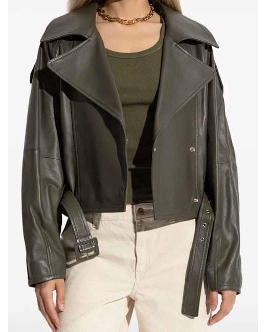 IRO Green Belted Leather Jacket