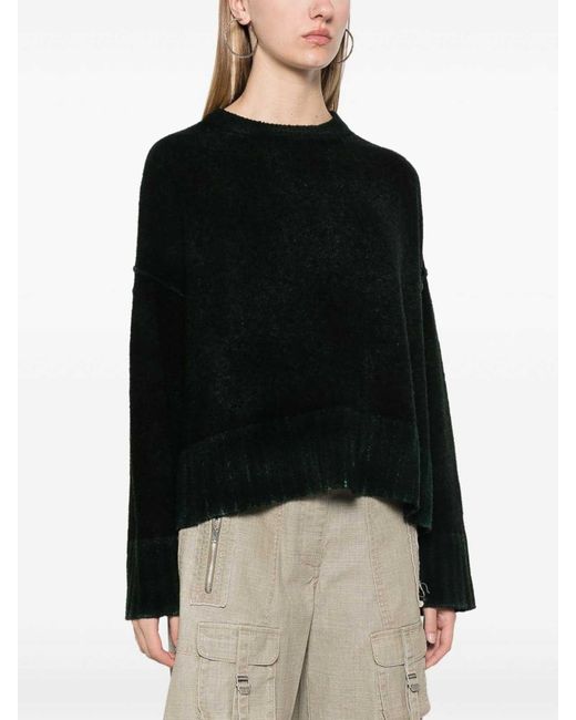 Avant Toi Black Wool Adn Cashmere Blend Crewneck Sweater