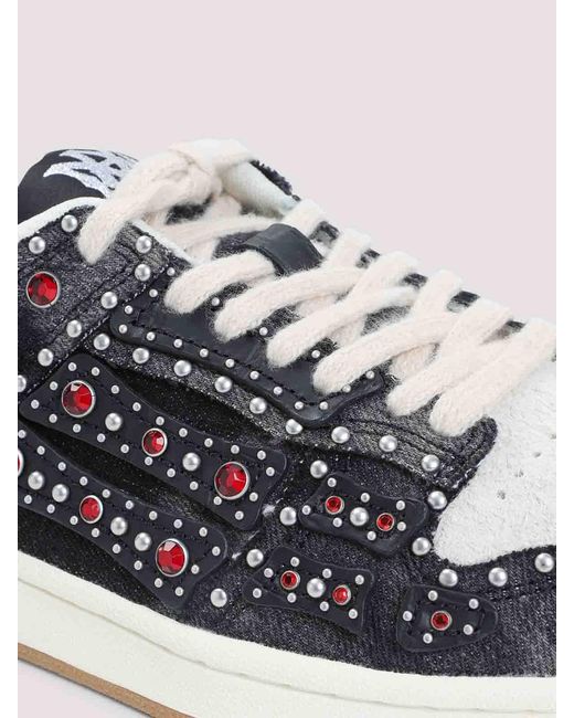 Amiri White Studded Skeleton Top Low Sneakers for men