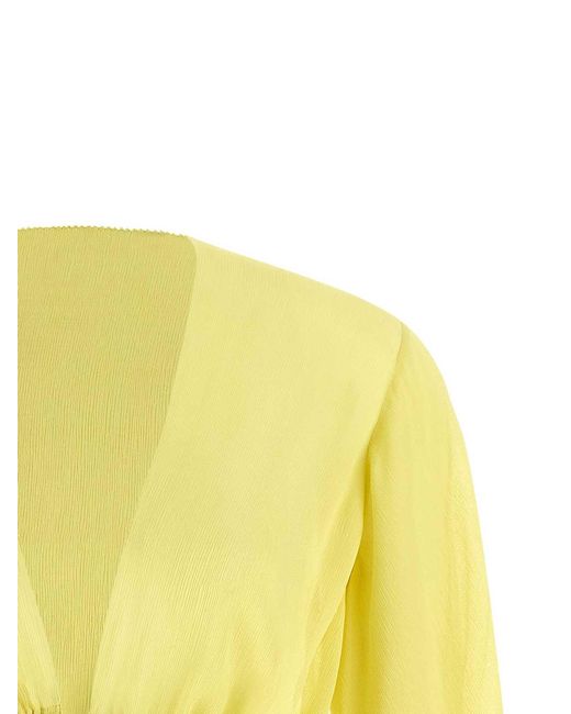 Alberta Ferretti Yellow Drawstring Shirt
