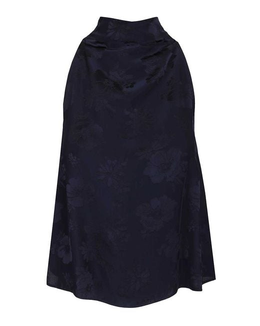 Forte_forte Blue Sleeveless Jacquard Top