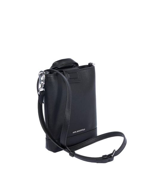 Karl Lagerfeld Black Ikon Crossbody Biker Jacket Bag