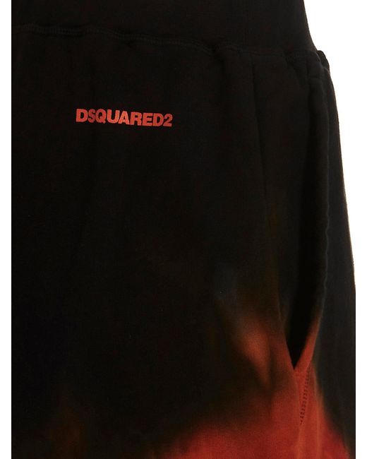 DSquared² Red Tie-Dye Bermuda Shorts for men