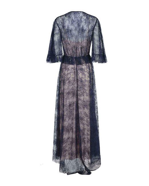Alberta Ferretti Blue Dress Made Of Lace