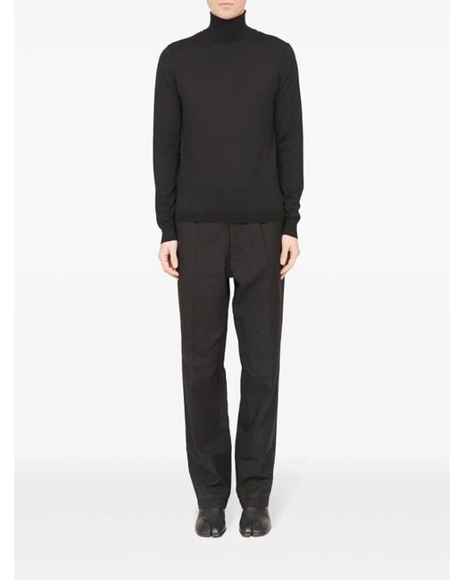 Maison Margiela Blue Roll Neck Merino-Wool Jumper