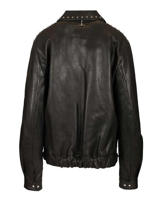 McQueen Black Leather Aviator Jacket Jackets for men