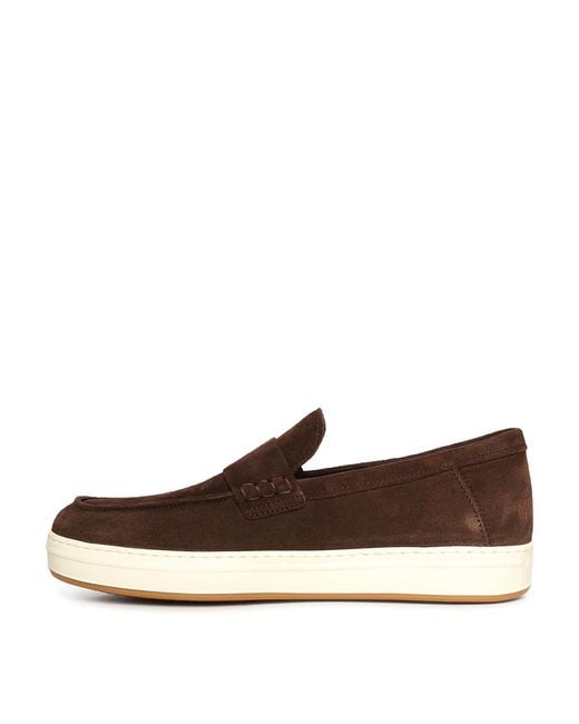 Hogan Brown H-Tv Suede Loafers for men