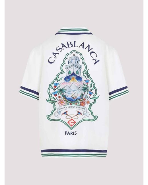 Casablanca White Hotel Emblem S/S Shirt for men