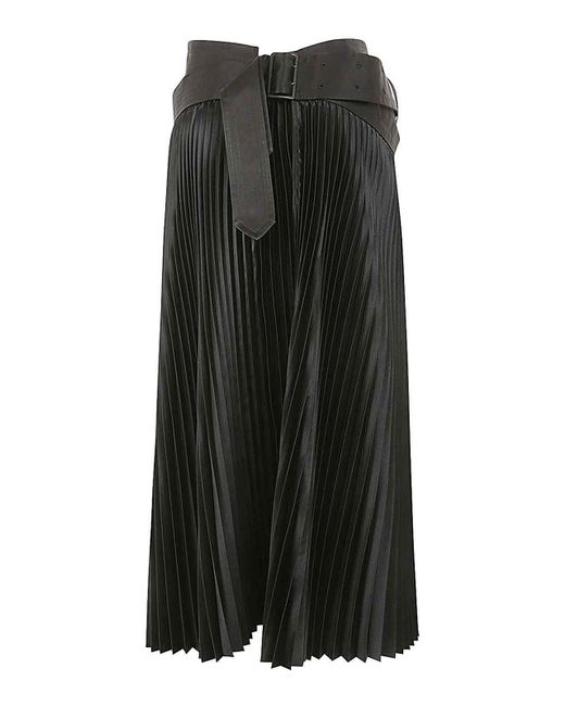 Junya Watanabe Black Pleated Long Skirt
