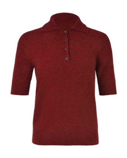 Vanisé Red Vanis Polo Made Of Raccoon Fur