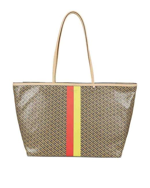 Tory Burch Natural Logo Print Bag