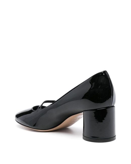 Casadei Black Round Toe Mid Block Slip-On Shoes