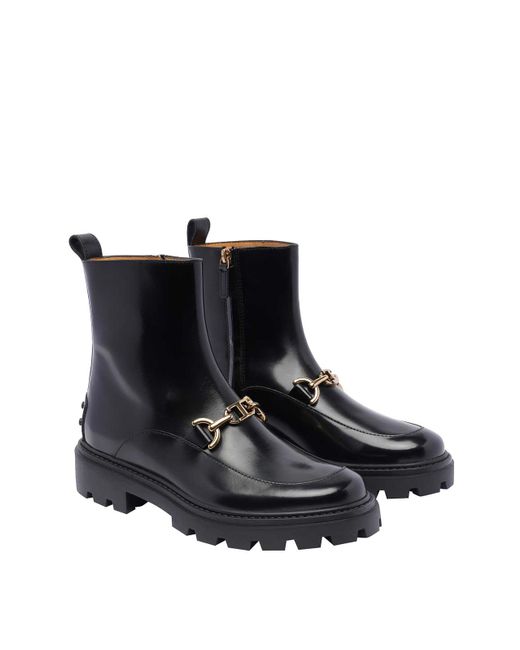 Tod's Black Leather Booties