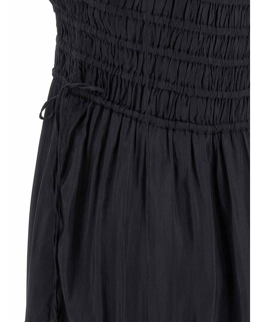 Ganni Black Smock Tie' Dress