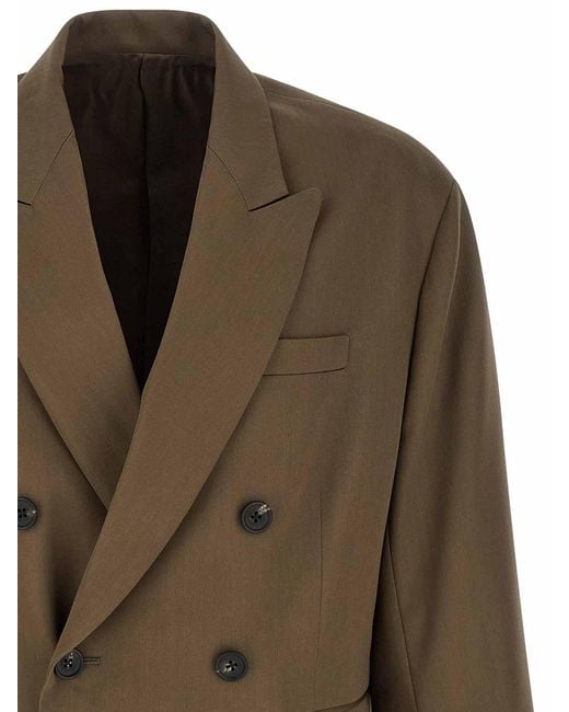 Ssstein Green Double-Breasted Blazer for men