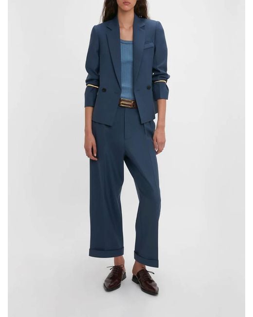 Victoria Beckham Blue Double Breasted Jacket