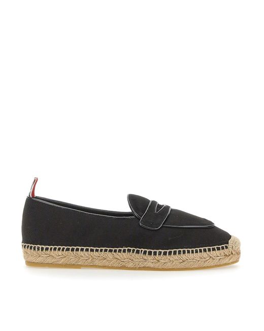 Thom Browne Black Espadrille Penny Varsity