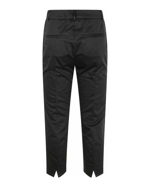 Peserico Black Light Cotton Satin Stretch Trousers