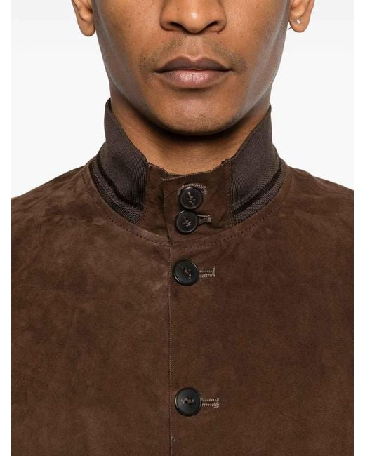 THE JACK AND JACKIE LEATHERS Brown Riverside Jacket for men