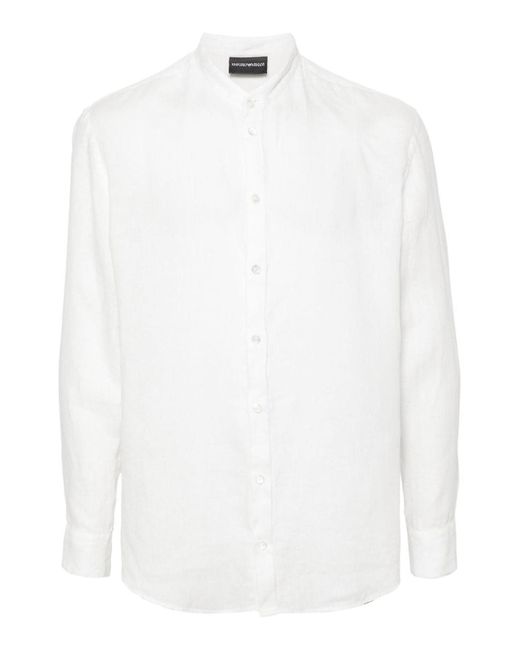 Emporio Armani White Linen Shirt for men