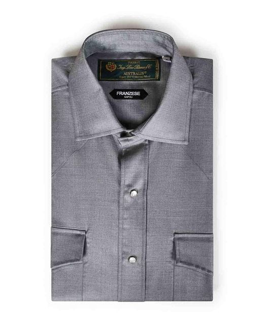 Franzese Collection Gray Model Western Shirt for men