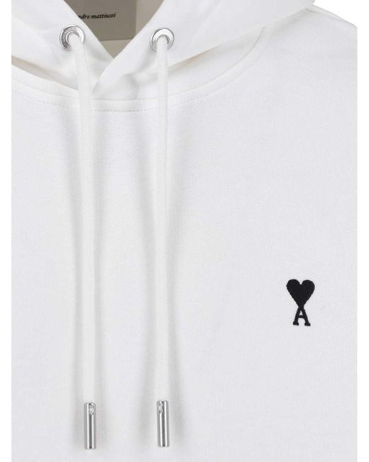 AMI White Ami De Cur Hooded Sweatshirt for men