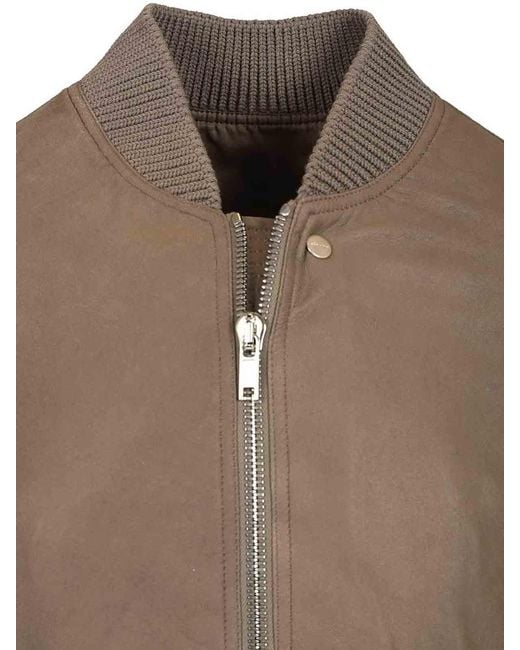 Rick Owens Brown Aviator Leather Jacket for men