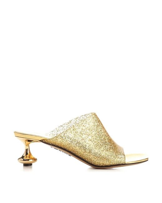 Loewe Metallic Toy Open Toe Mules