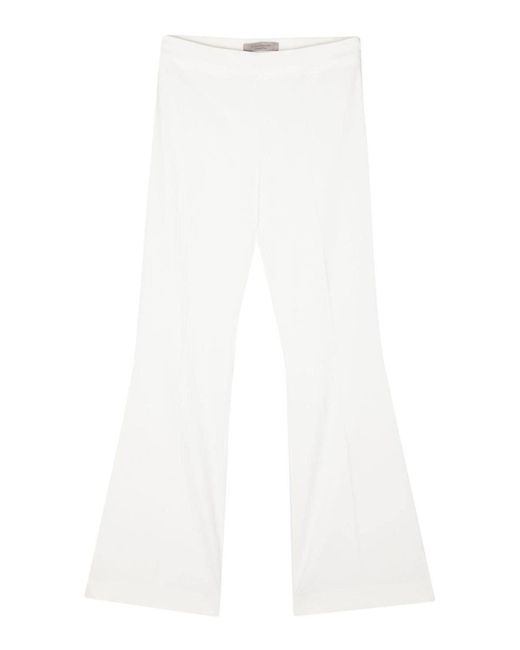 D. EXTERIOR White Flared Design Trousers