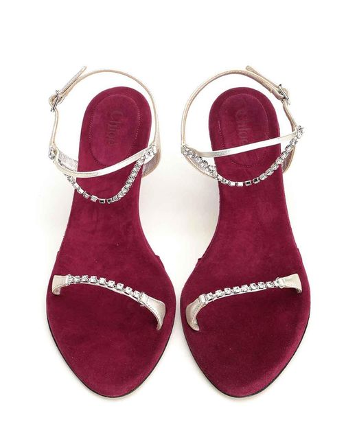 Chloé Pink Zia Heeled Sandals