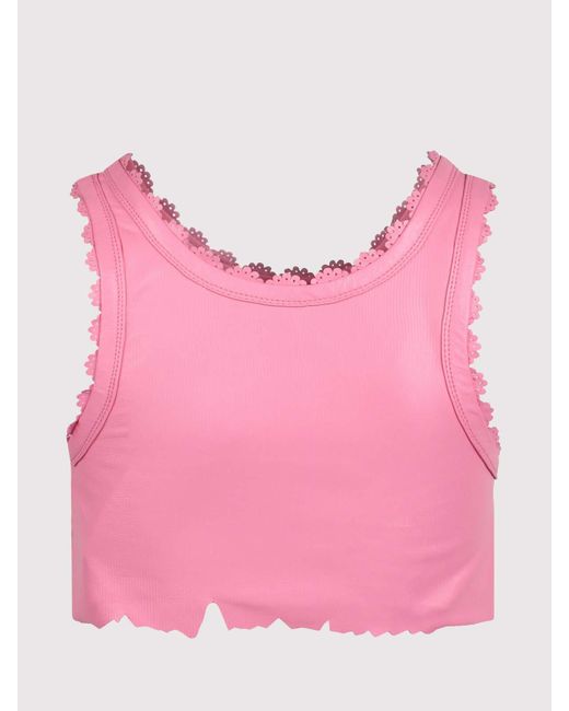 Ssheena Pink Leather Tank Top