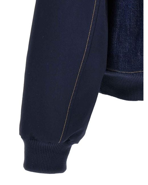 Wales Bonner Blue The Echo Denim Varsity Jacket for men