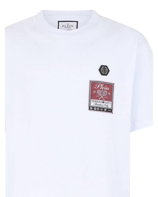 Philipp Plein White Tennis Society T-Shirt for men
