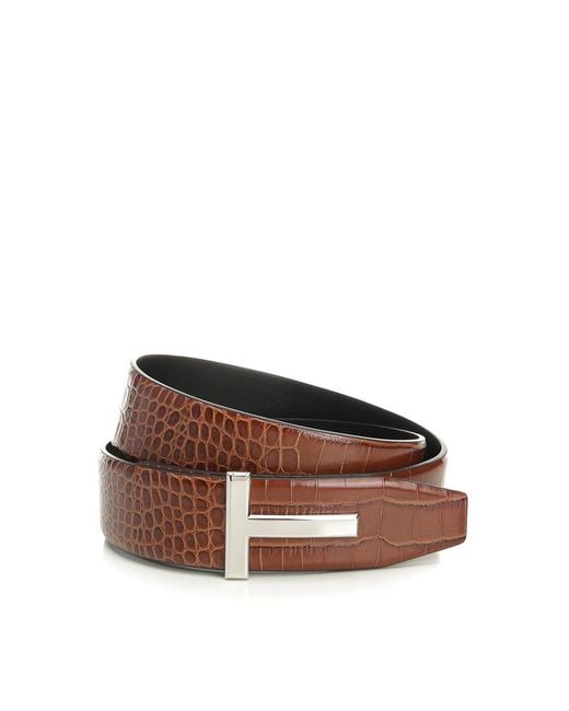 Tom Ford Brown Reversible T-Belt for men