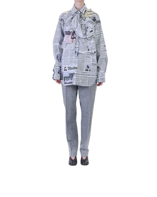 Moschino Blue Newspaper Shirt