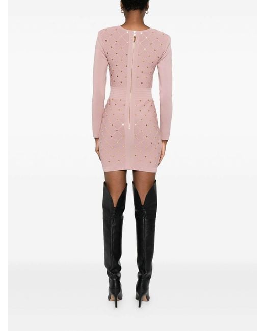 Elisabetta Franchi Pink Long Sleeve Mini Dress