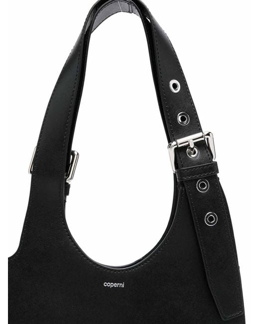 Coperni Black Leather Heart-Shaped Shoulder Bag